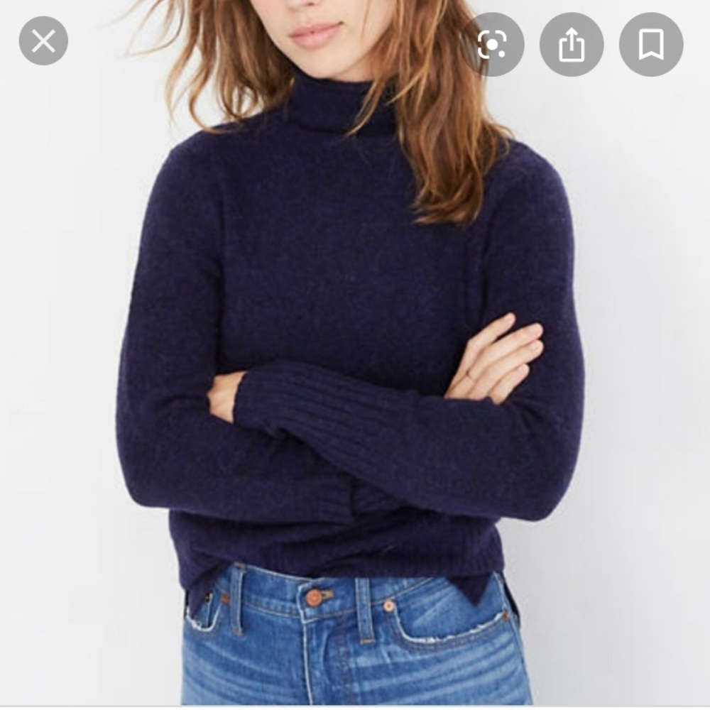 Madewell Inland Navy Turtleneck Sweater